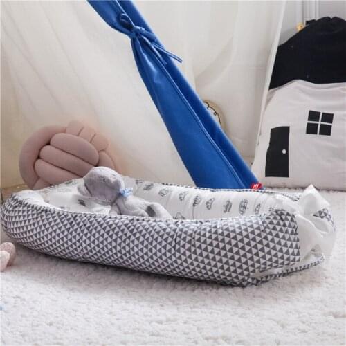 New Portable Pressure-proof Cotton Crib Bed Uterus-like Design Folding Removable Washable Double-sided Available Baby Furniture