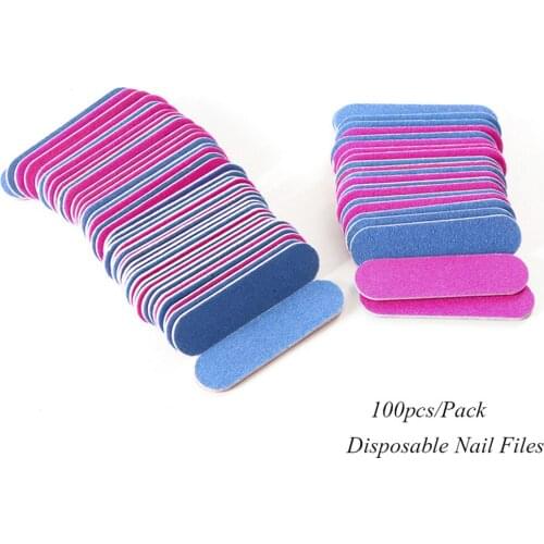 New Portable 100PCS/Set Disposable Double Side Nail File Beauty Care Cosmetic Pedicure Manicure Nail Art Tools