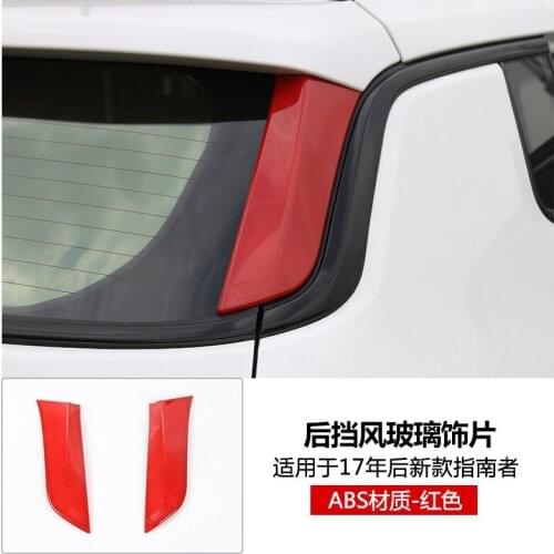For Jeep Compass 2017 2PCS Brand New ABS Chrome Car Rear Spoiler Rear Window Frame Cover Trims Car Styling Auto Accessories