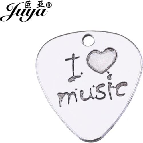 JUYA I Love Music Pendant 24.5x22.5mm 10pcs/lot Bracelet Necklace Accessories China Cheap Alloy Charms Pendant Supplier AO0450