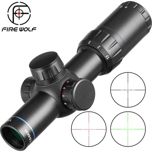 Fire Wolf HD 1.5-5X20 Riflescope Green Red Reticle Sight Dot Scope Sniper Hunting Scopes Tactical Rifle Scope Airsoft Air Guns
