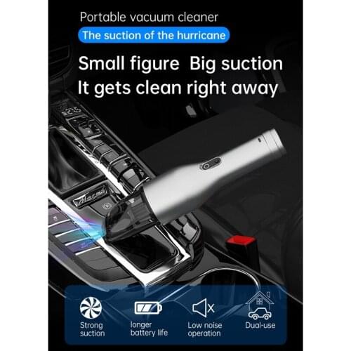 Handheld Vacuum 70W 5000Pa Powerful Cordless Vacuum with Type-C Interface Charging Waterwashable Steel Filter Silver