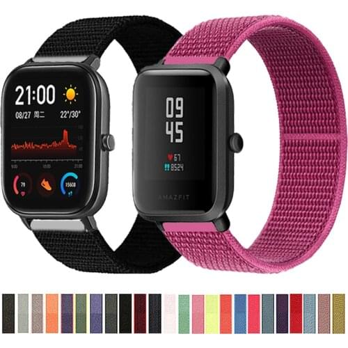 20MM Nylon Strap For Xiaomi Huami Amazifit Bip S/Bip Lite U Pro Smart Watch Band Quick Release Bracelet For Amazifit GTS 2 Mini