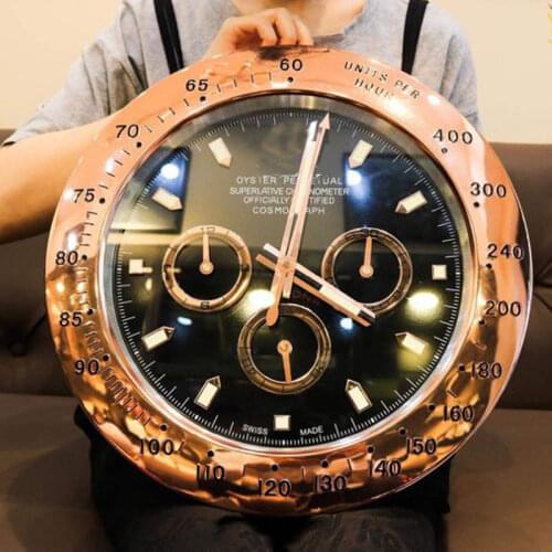 Luxury Silent Sweep Wall Clock Modern Design Gold Large Wall Watch Home Stainless Steel Calendar Luminous clock Gift with