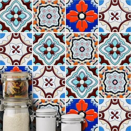 Self-Adhesive Turkish Style Tiles Wall Stickers Waterproof Oil-Proof Easy Clean Wallpaper For Kitchen Bathroom Home Decor Mural