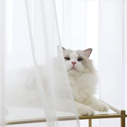 Super Soft White Chiffon Tulle Curtains For Living Room Decoration Modern Veil Great Hand Feeling Solid Sheer Voile Kitchen