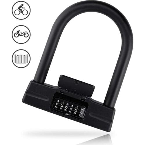 Heavy Duty 5-Digit Bicycle Bike Combination U-Lock Bike Bicycle Motorcycle Cycling Scooter Security Steel Chain Lock