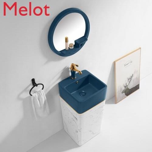 Column type washbasin Yang Taipei Oufeng column basin outdoor courtyard floor type ceramic column basin column wash basin