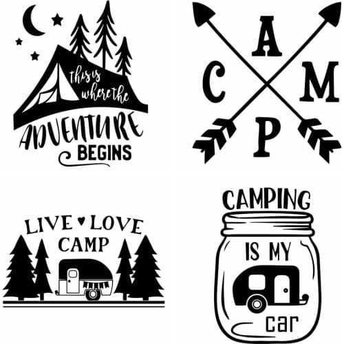 Vinyl Camp Life Stickers Voiture Offroad Suv Waterproof Accessories 21cm*29cm
