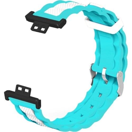 Wave Pattern Soft Silicone Wristband Strap Watch Band for-Huawei Watch Fit Watch M5TE