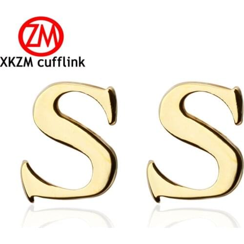 High Quality Men Cuff Links New French Cufflinks Golden Plating Brand letter S Design Style Men Cufflinks Wholesale&retail