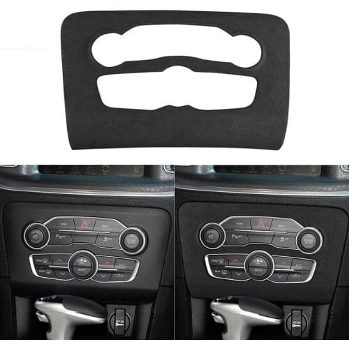 Suede Car Central Control Air Conditioner Switch Button Decorative Frame Cover Trim for Dodge Charger 2016-2021 Car Accessories