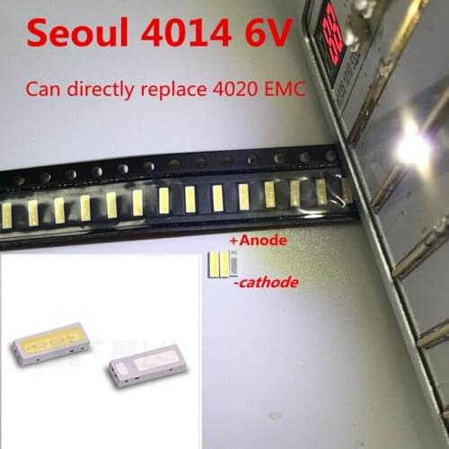 100PCS/Lot FOR SEOUL 4014 SMD LED Beads Cold white 1W 6V 150mA For TV/LCD Backlight LED Backlight High Power LED 4014 SBHGN2S0E