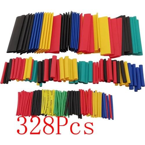 164Pcs/328Pcs/Set Heat Shrink Tubing Assortment Kit Wire Cable Insulation Sleeving Heat Shrinkable Tube 8 Sizes 2:1s