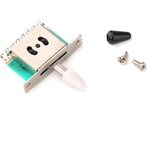 5 Way Pickup Selector Toggle Switch for Fender Strat Stratocaster Tele Body Guitar,Black tip