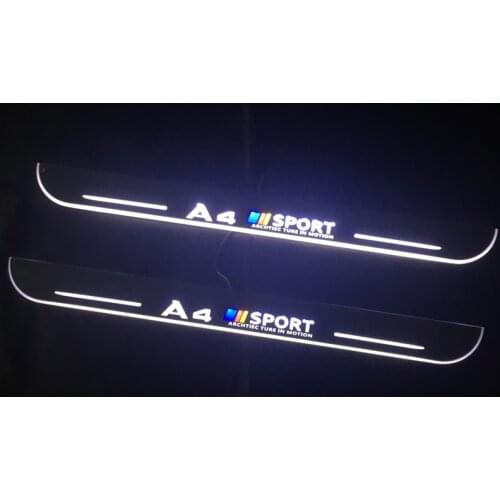 Car LED Door Sill Scuff Plate For Audi A4 B8 B9 S4 RS4 2008 2009 2010 - 2019 Exterior Parts Pathway Dynamic Welcome Pedal Light