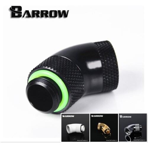 Barrow Black White Silver G1/4''thread 45 degree two Rotary Fitting Adapter Rotating 45 degrees water cooling Adaptors TWT45S-V1
