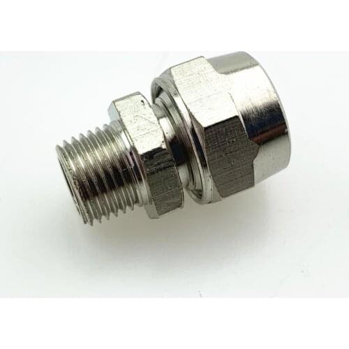 Quick-screw connector Copper-nickel-plated lock nut PC pneumatic straight air pipe quick connector