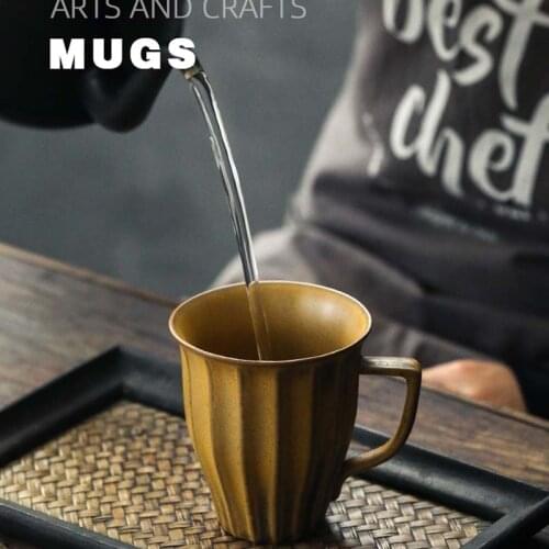 European style retro mug striped stoneware coffee cup tea cup milk mug mug kiln changed simple couple water cup