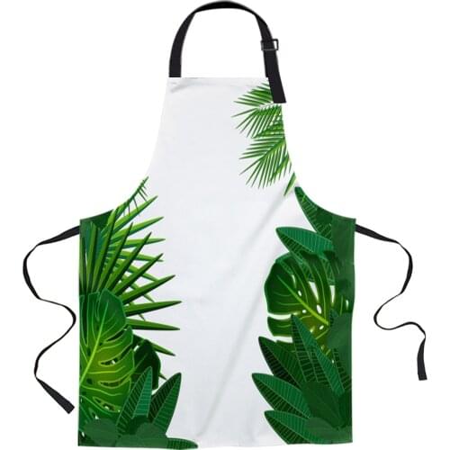 Tropical Jungle Leaves Plant Aprons for Women Men Kid Cooking Baking Apron Kitchen Utility Equipment Accessories