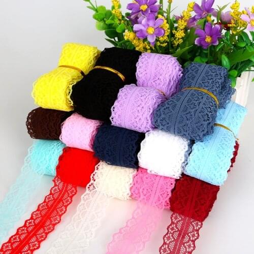 Hot Selling Mix Color 5 yards of beautiful lace ribbon, 15 colors, 2.8 cm wide, DIY Jewelry / Clothing accessories