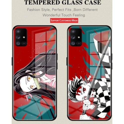 Hot Anime Demon Slayer Hashibira Inosuke phone case For SamsungA52 A51 4 5 G 5G A71 4G 5G A40 50 71 20 30 81 91Tempered Glass
