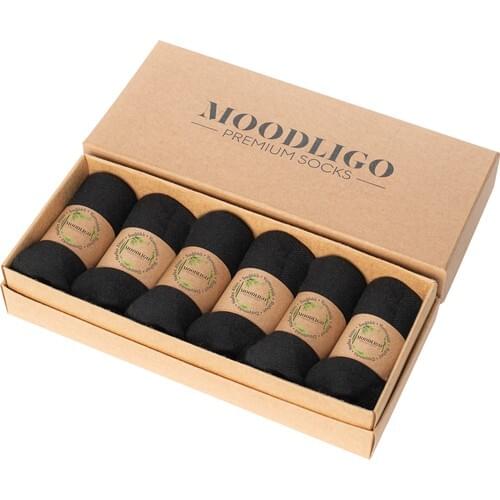 Moodligo Premium Men 'S Bamboo Booties Socks 6 Double Black