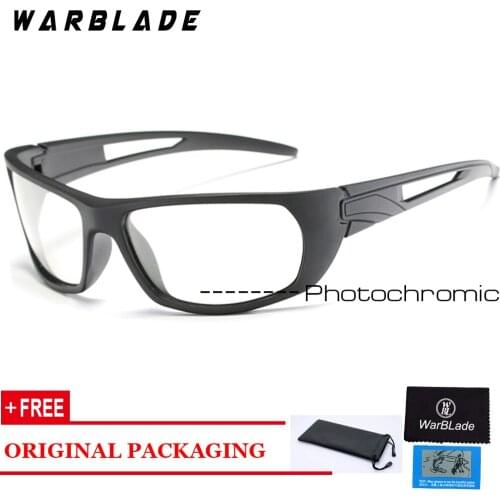 WarBLade Photochromic Sunglasses Men Polarized Chameleon Discoloration Sun glasses for men fashion rimless square sunglasses