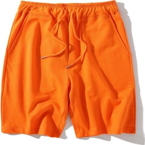 Men Causual Cotton Shorts Summer Fitness Workout Beach Breathable Elastic Waist 2021 Male Solid Color Short Pants Dropshipping