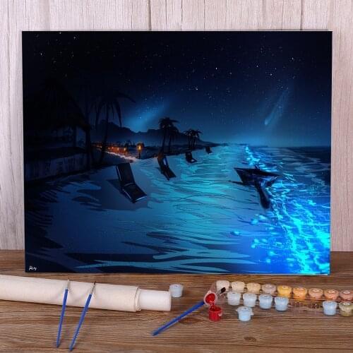 Scenery Blue Sea Coloring By Numbers Painting Set Oil Paints 50*70 Picture By Numbers Photo Handmade Kids Drawing