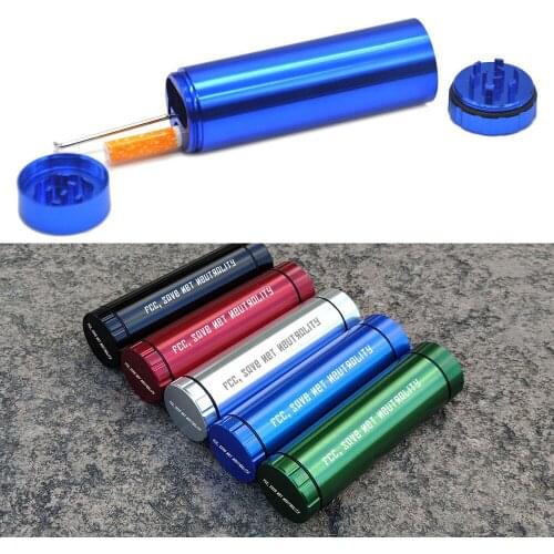 Set Of Aluminum Alloy Pipe,2-Layer Weeds Grinder Abrader With Storage Box Tobacco Breaker Smoke Tool Accessories For Smoking