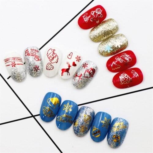 DIY Nail Art Stickers Decals Snowflakes Snowmen Santa 3D Christmas Design Nail Sticker Decoration Nails Accessories
