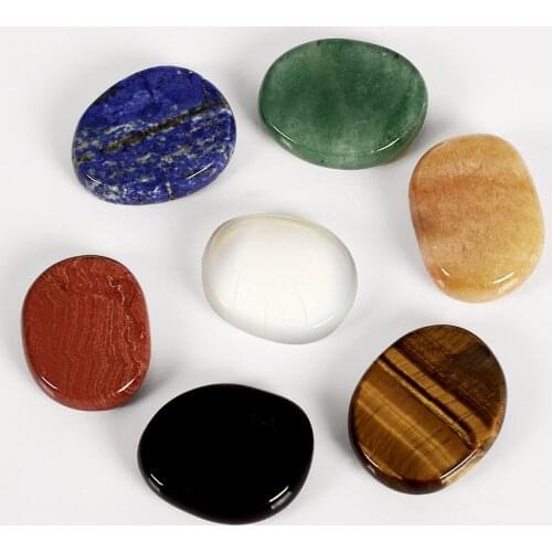 Natural crystal worry stone mixed material carving finger massage healing stone