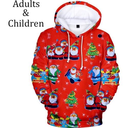 The Latest 3D Christmas Print Santa Hoodies Men Women casual Fall Winter Hip Hop Sweatshirts Boys Girls Kids Christmas Hoodies