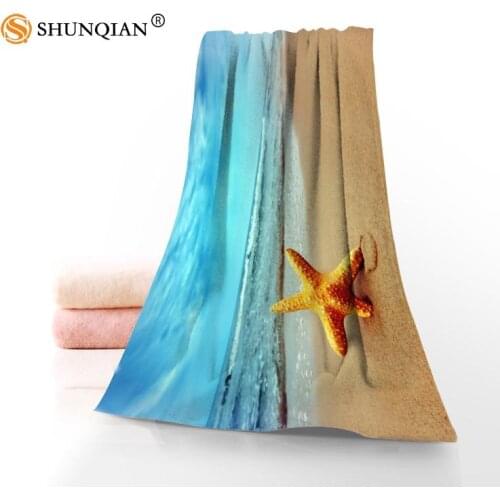 New Custom Beach Towel Printed Cotton Face/Bath Towels Microfiber Fabric For Kids Men Women Shower Towels