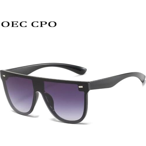 Oversized One Piece Sunglasses Women Fashion Brand Flat Top Sun Glasses Female Vintage Personality Sunglasses For Women UV400