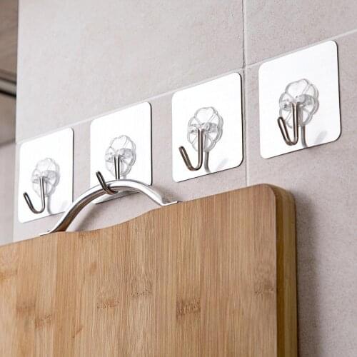 OTHERHOUSE 10Pcs Wall Hooks Door Hanger Key Holder Storage Rack Coat Clothes Hanger Towl Holder Suction Cup Sucker Waterproof