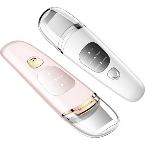 Rechargeable Ultrasonic Ion Face Skin Scrubber Facial Cleaner Cleansing Spatula Peeling Vibration Blackhead Removal Exfoliating