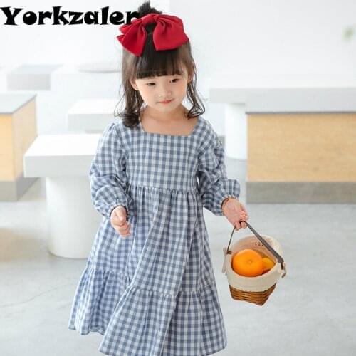 Girls Dress Long Sleeve Cotton Autumn Casual Dress Children Clothes Vintage Kids Clothing High Quality Kids Wear Drop Ship