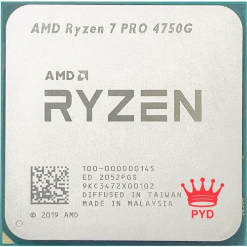 AMD Ryzen 7 PRO 4750G R7 PRO 4750G 3.6 GHz Eight-Core Sixteen-Thread 65W CPU Processor L3=8M 100-000000145 Socket AM4