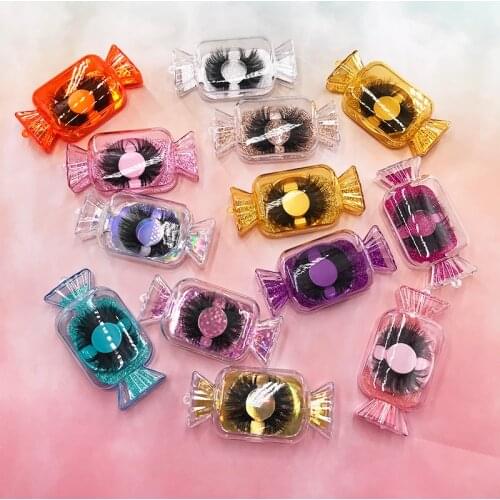 FDshine Wholesale Candy Lash Boxes With Colorful Background Card Empty Eyelashes Case