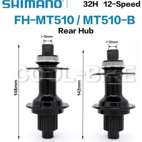 Shimano FH MT510 MT500 MT410 1X12 Speed Rear Hub Boost MTB Bicycle Bike 32H Holes 12X142mm 12X148mm Quick Release Micro Spline