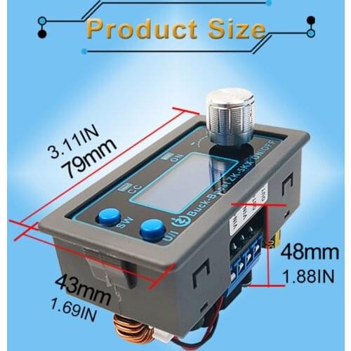 ZK-5KX DC Buck- Boost Converter CC CV 0.6-36V 5A 5V 6V 12V 24V 80W Power Module Adjustable Regulated 875F