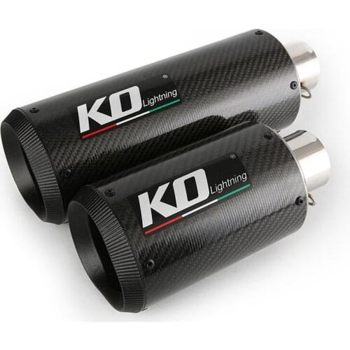Universal 51/61mm Exhaust Pipe Motorcycle Carbon Fiber Muffler Escape No DB Killer for Dirt Bike Scooter ATV Tips 220mm/320mm