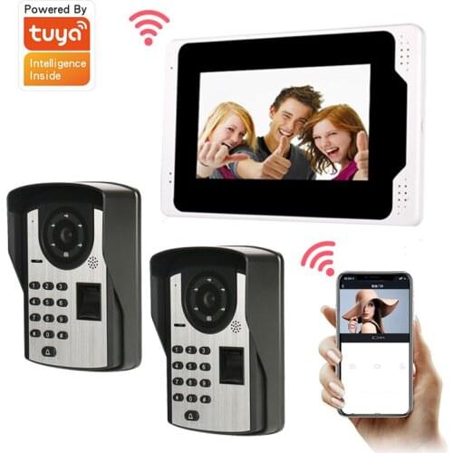 2Camera+1Monitor Home Security Intercom Video Door Phone 7 Inch Tuya Video Doorbell 1080P Camera Motiion Detection Take Messages