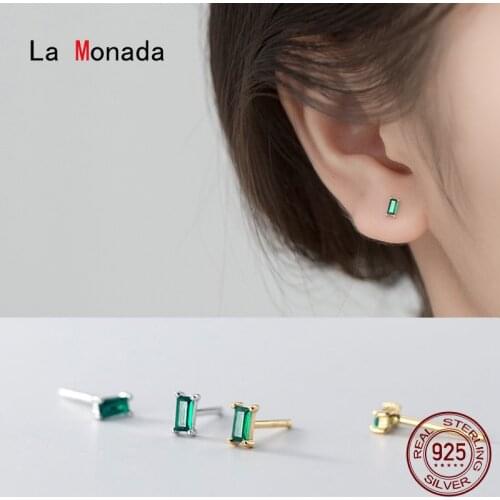 La Monada Square Bead Stud Earrings For Women Silver 925 Minimalist Fine Women Earrings In Jewelry Stud Earrings 925 Silver