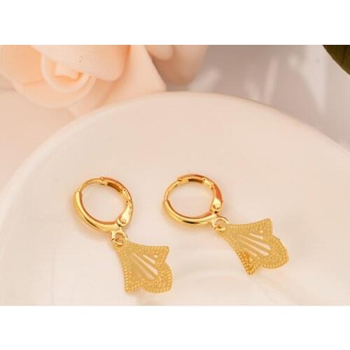 Gold hand drop Earrings Women/Girl,Love Trendy fashion Jewelry wedding bridal party kids children best gift