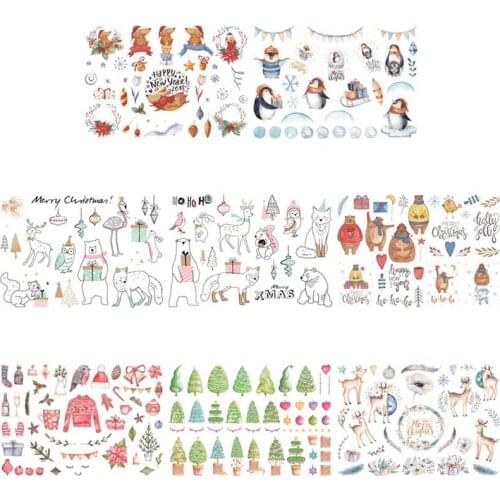 1Pc Christmas Elk / Snowman / Santa Claus Uncut Decoration Sticker DIY Planner Diary Scrapbooking Album Sticker Kids Toy