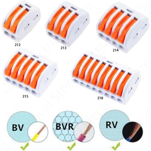 10pcs PCT-212 mini fast wire Connectors Universal Compact Wiring Connector push-in Terminal Block PCT-212 213 214 215
