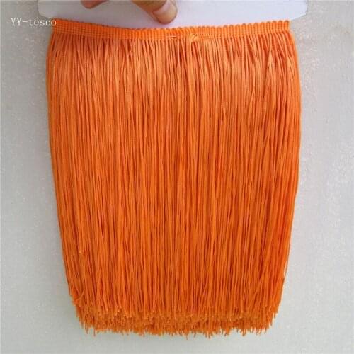 5Yards 25cm Wide Lace Fringe Trim Tassel Orange Fringe Trimming For DIY Latin Dress Stage Clothes Accessories Lace Ribbon